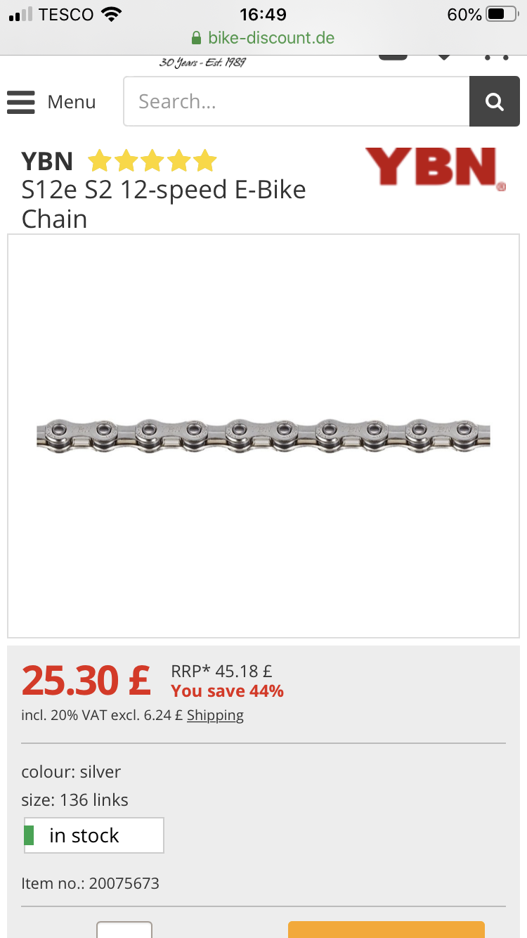 Tesco best sale bike chain