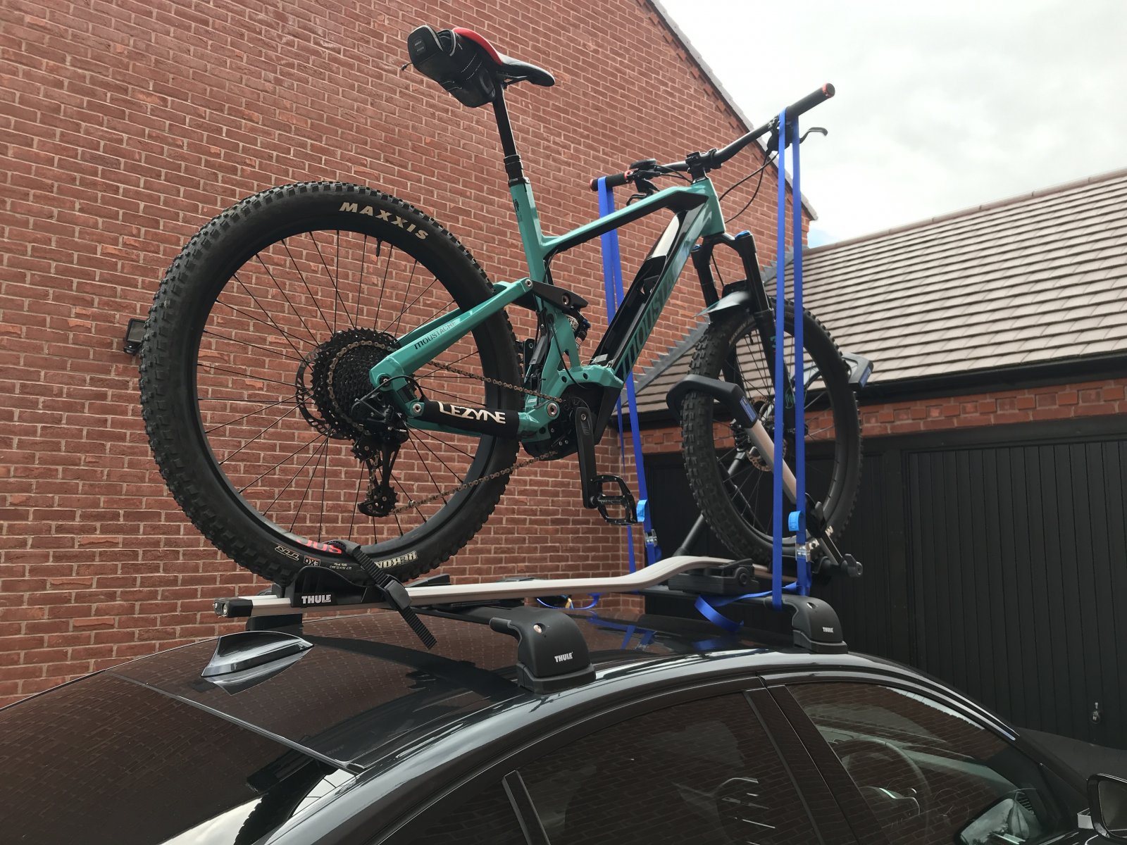 E bike on roof rack sale