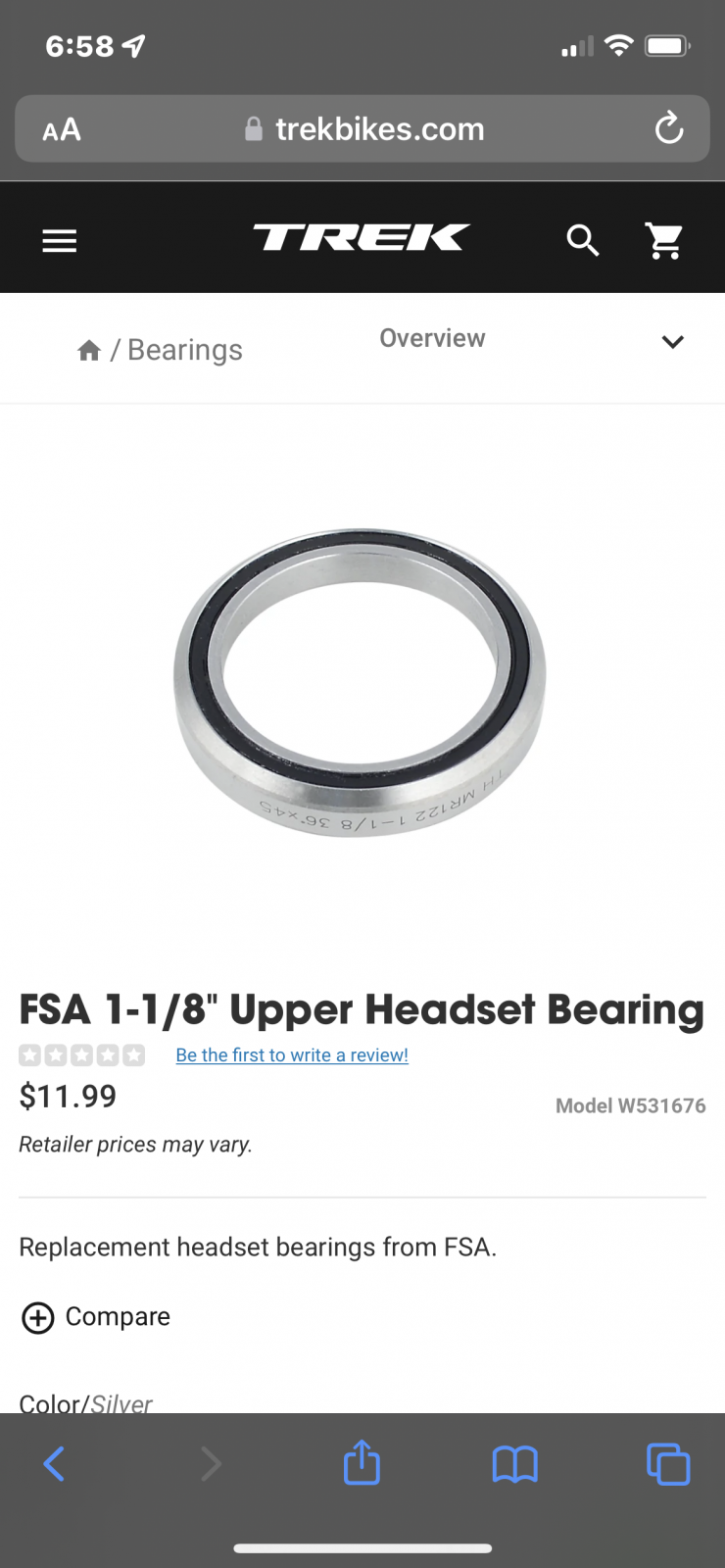 Trek remedy headset clearance bearings