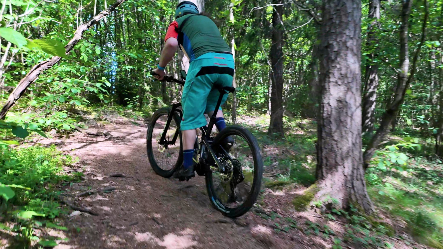 Riding the trail loop