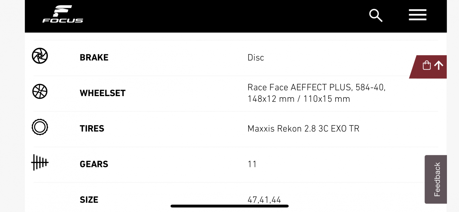 Race face size discount chart