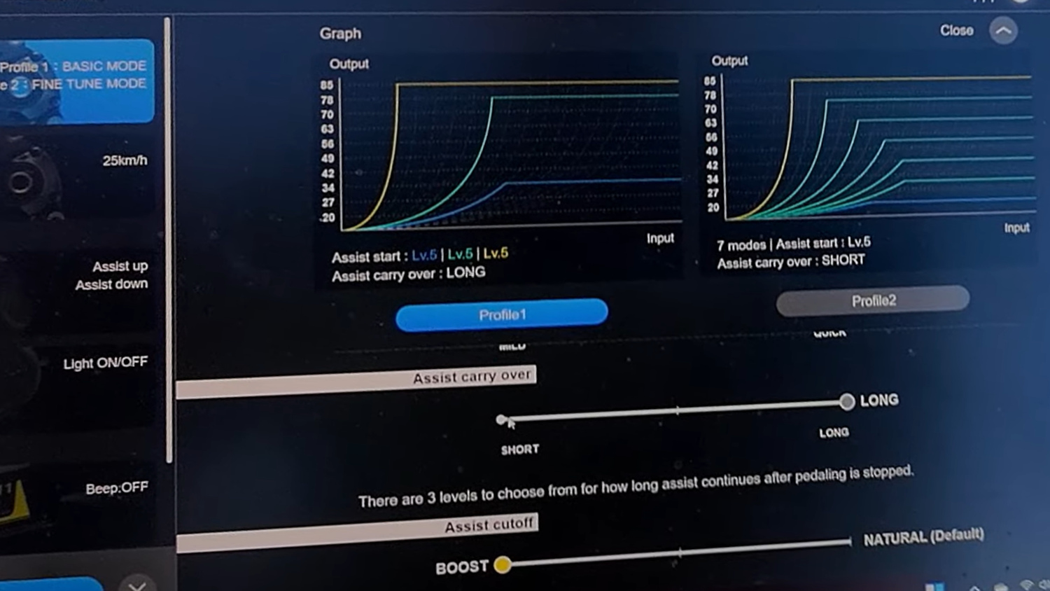 The assist carry over is just one slider that affects all assistance modes.