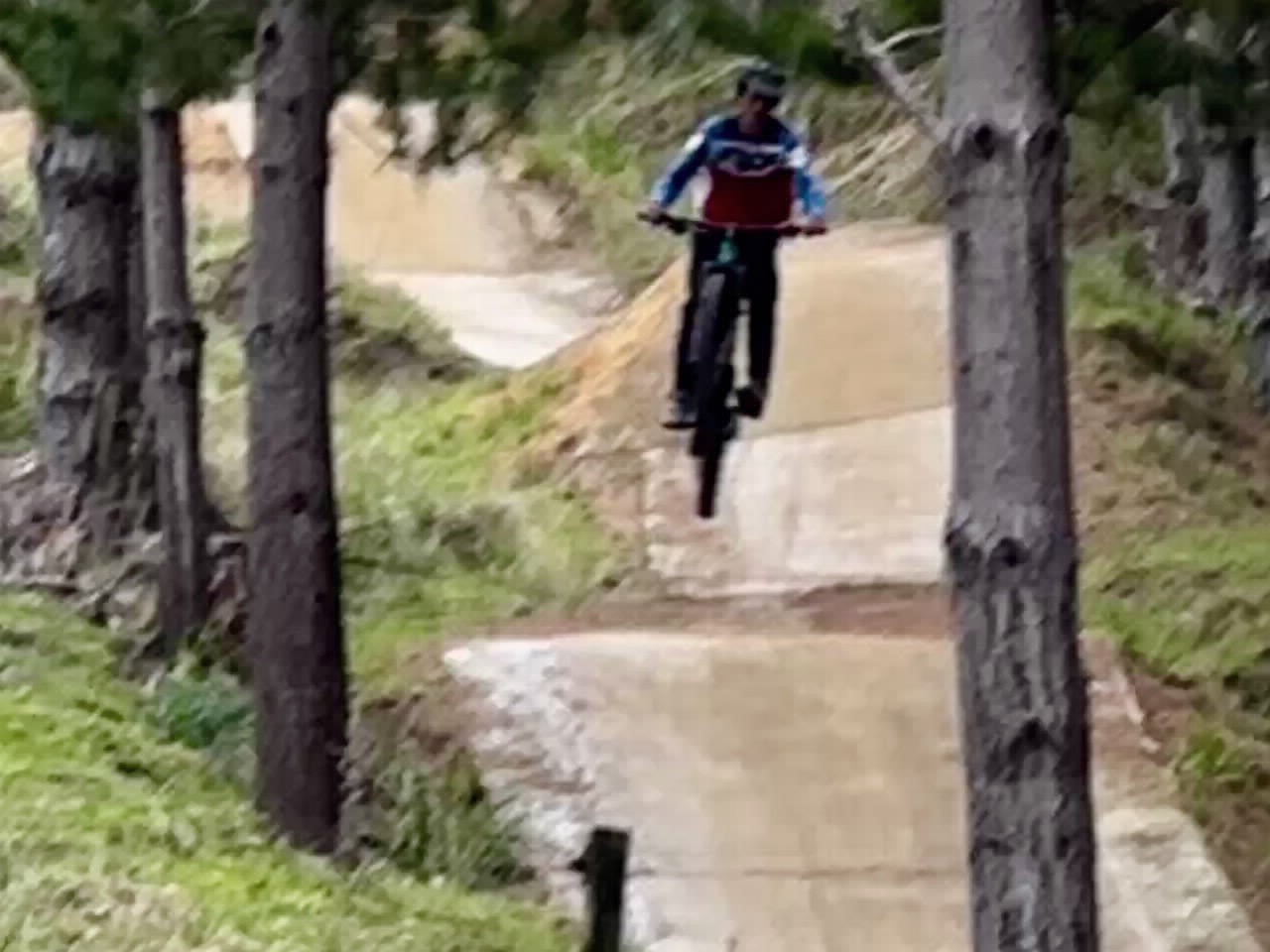 New eBike at Woodhill - KJ jumping.jpg