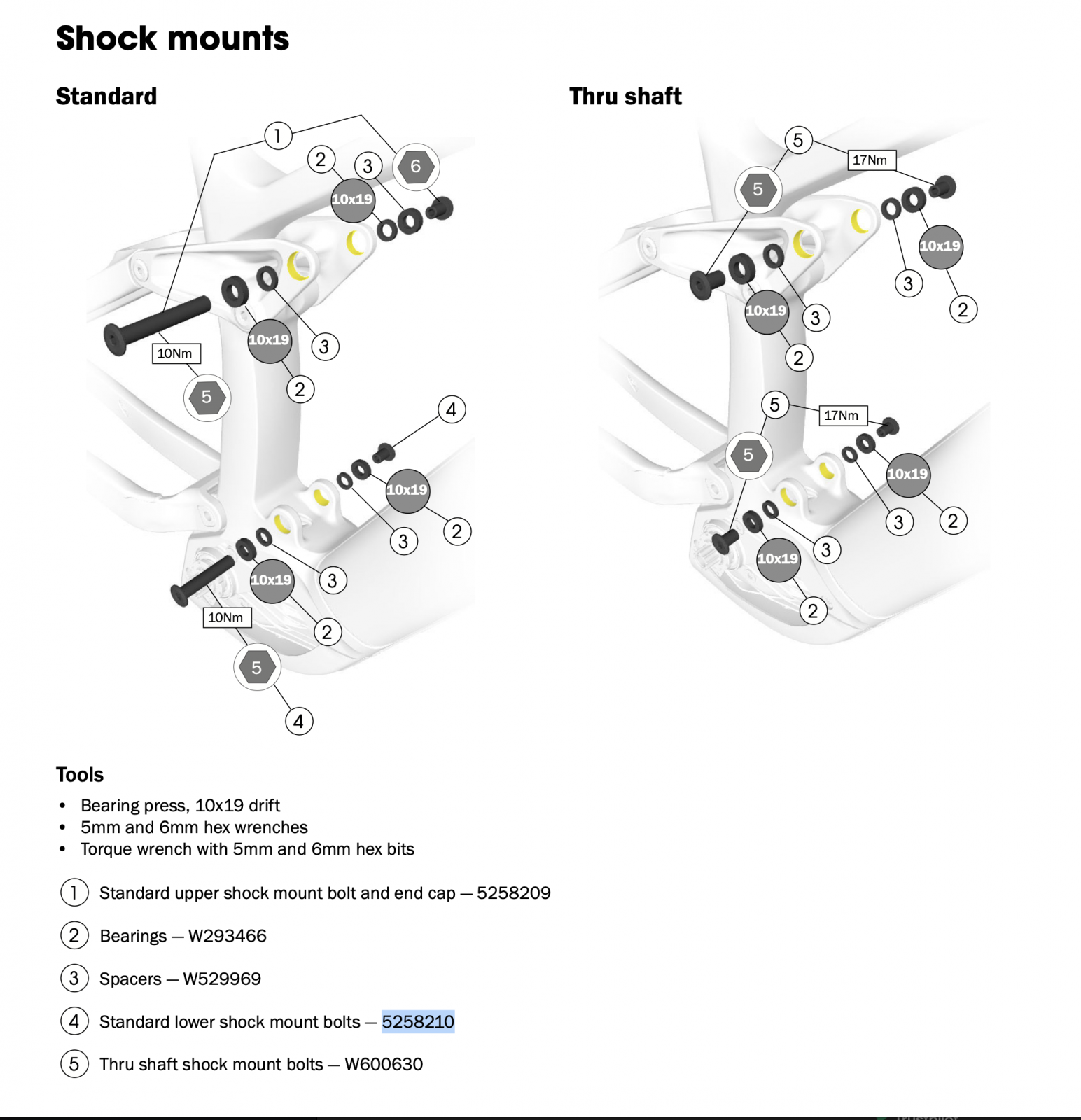 Trek shock best sale mount bolt