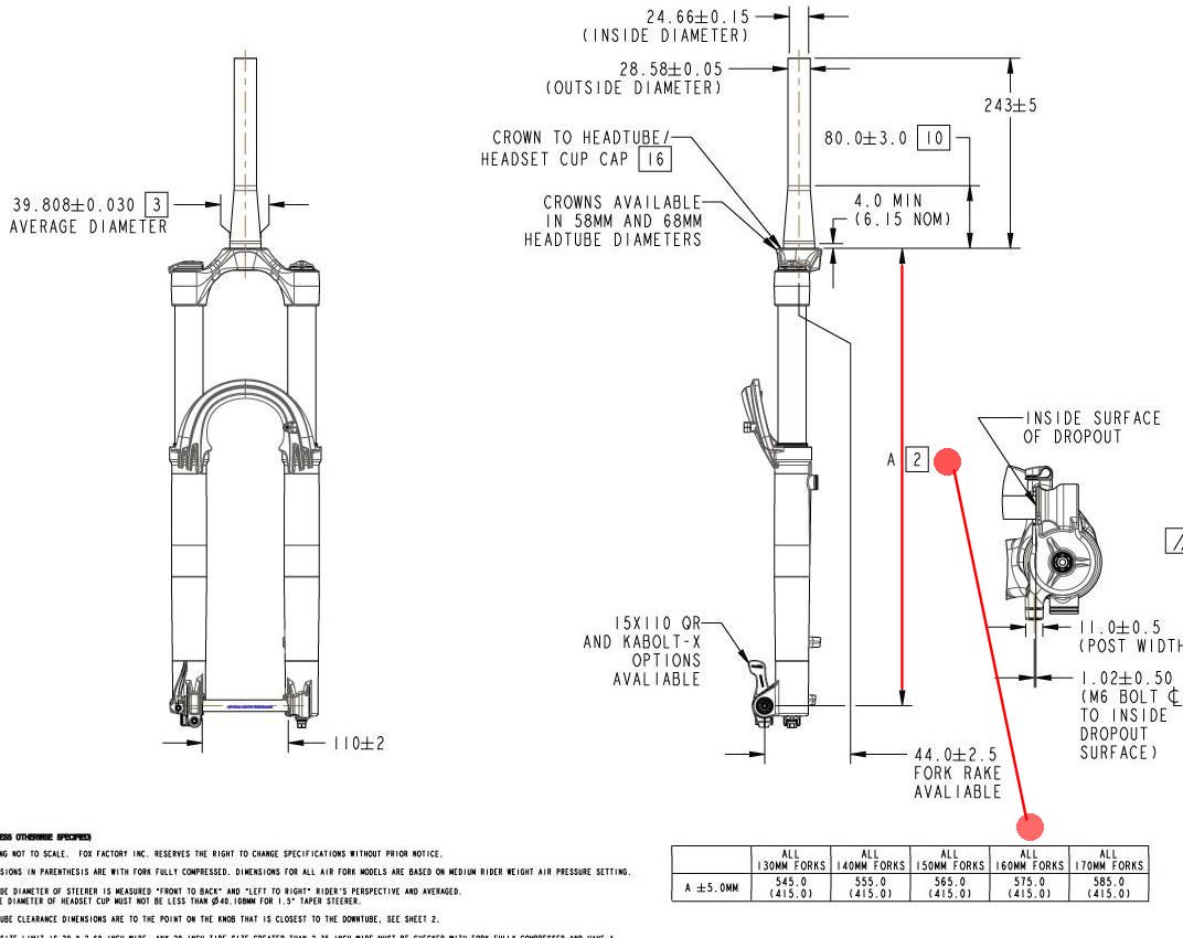 Fox axle best sale to crown